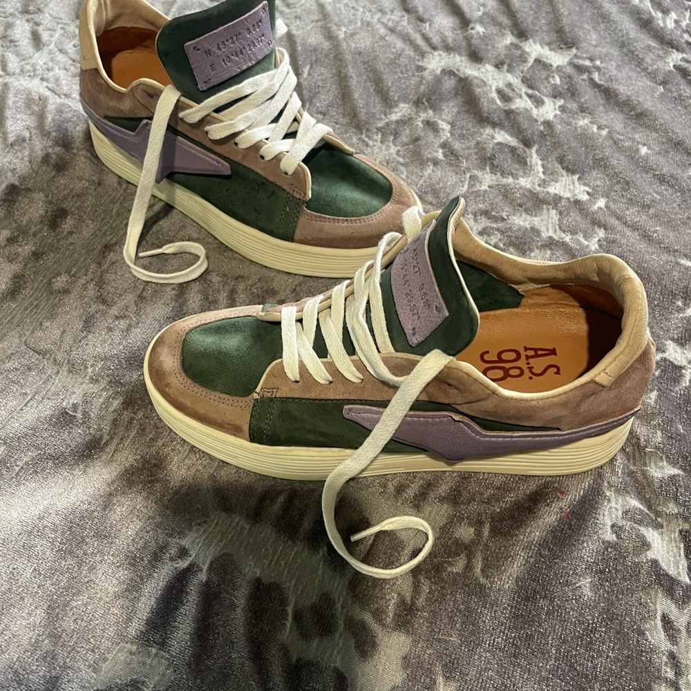 A.S.98 Italian Leather Sneakers EU 37 Womens 6.5 7 Mens 5 Unisex Designer Shoes